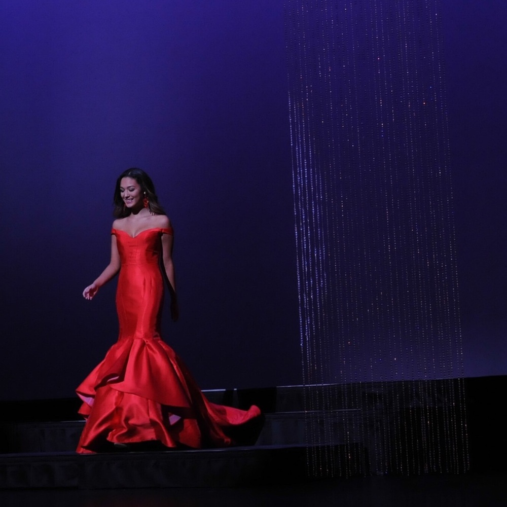 Red Custom MacDuggal Pageant/Prom Gown